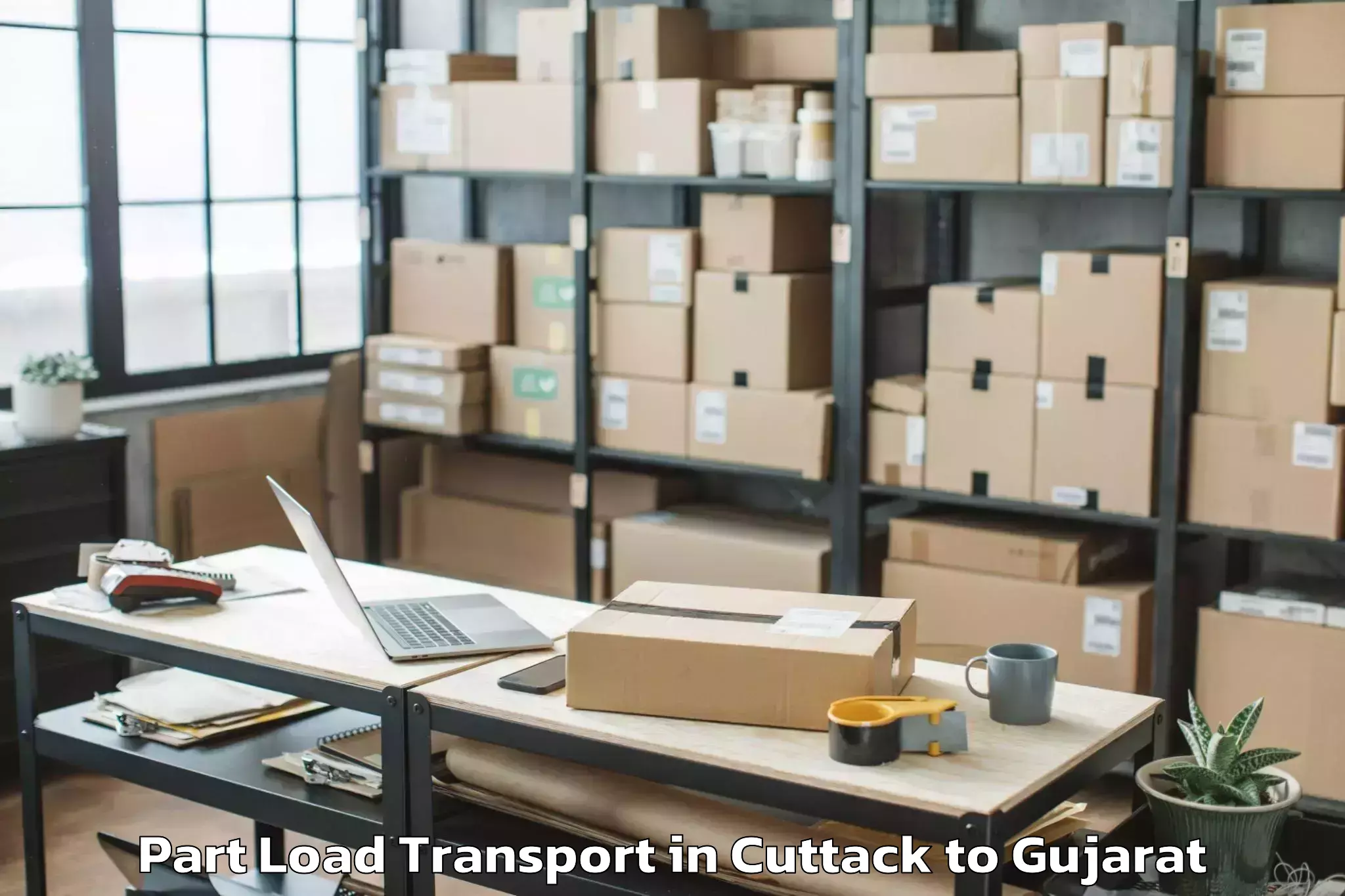 Top Cuttack to Palladium Ahmedabad Part Load Transport Available